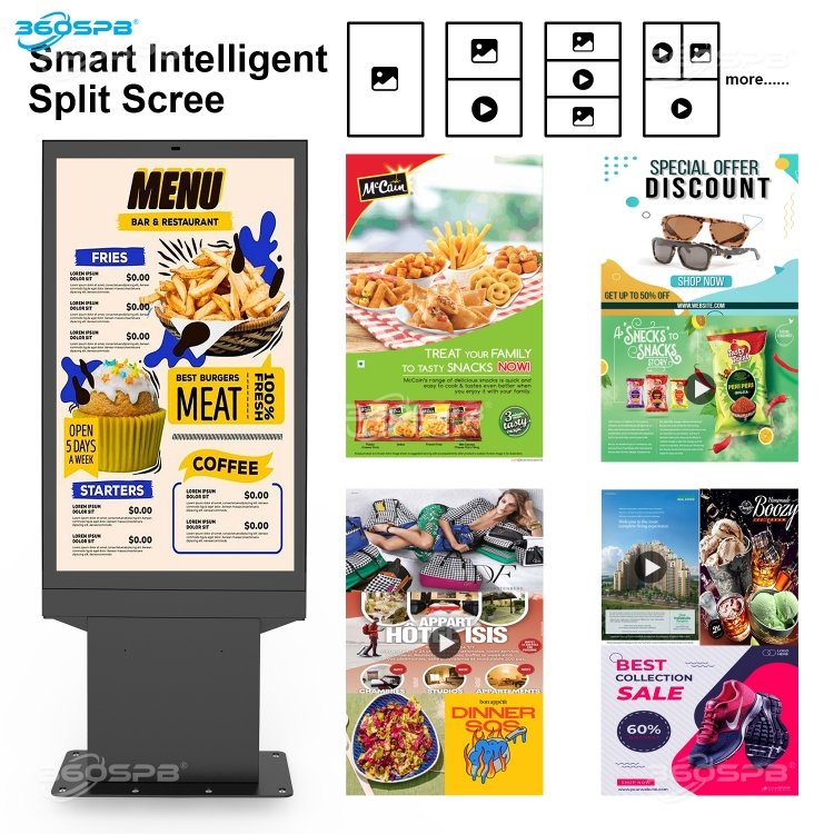 360SPB ODM55A Single outdoor digital menu board 55-inch advertising display IP65 Waterproof