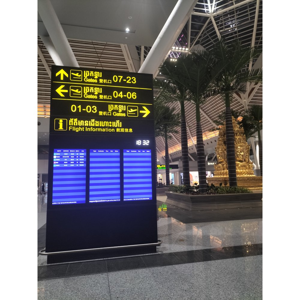 Totem Outdoor Advertising Led Screen Price Kiosk Machine Photo Booth 55 Inch Touch Display Digital Drive Thru Menu Board