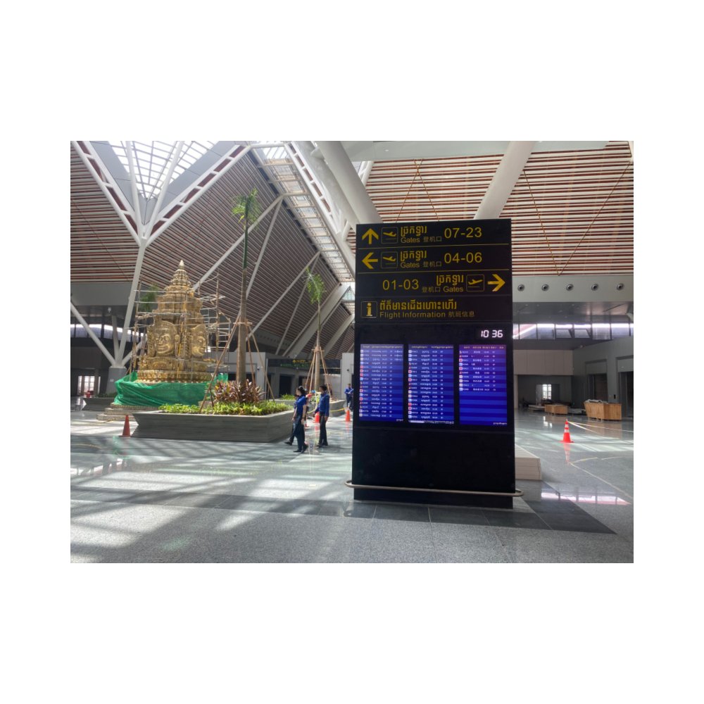 Totem Outdoor Advertising Led Screen Price Kiosk Machine Photo Booth 55 Inch Touch Display Digital Drive Thru Menu Board