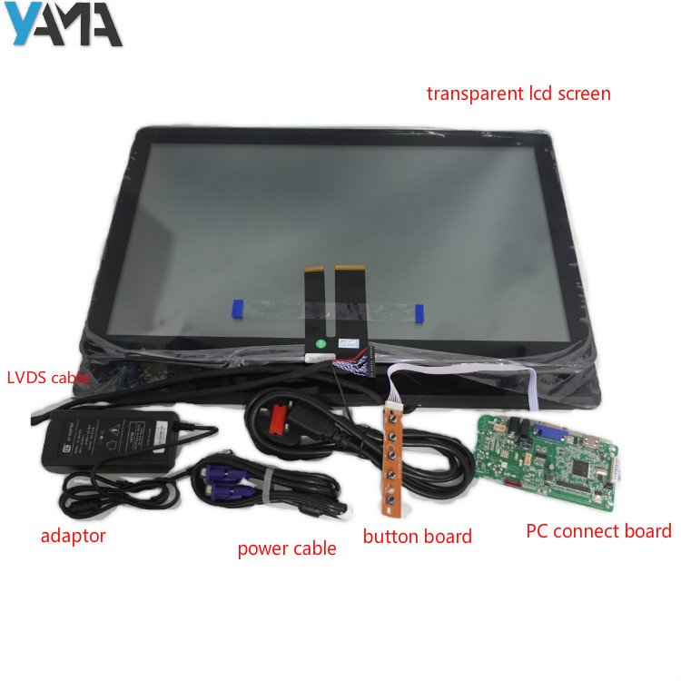 advertising 65Inch Showcase Indoor Stand Touch Screen 3D Transparent Lcd Display