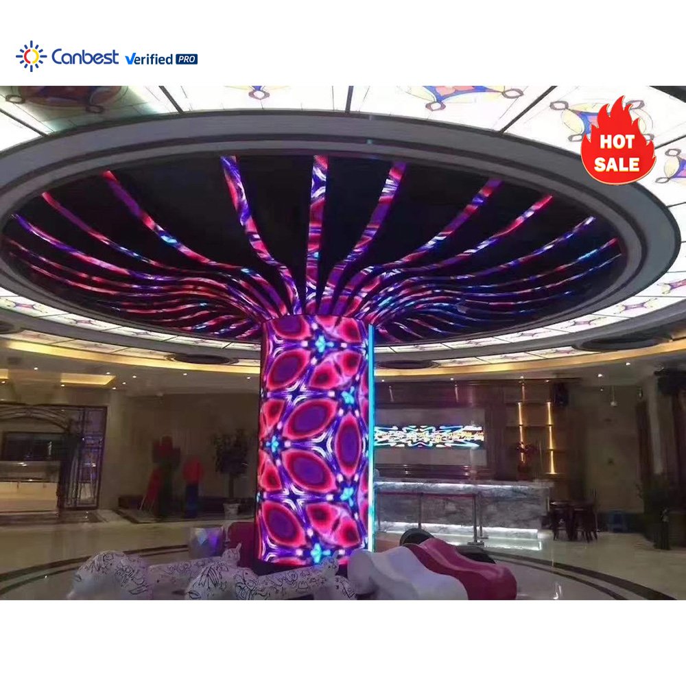 High Definition Cylindrical Soft Large Flexible Indoor Led Video Wall Display Screens P2.5