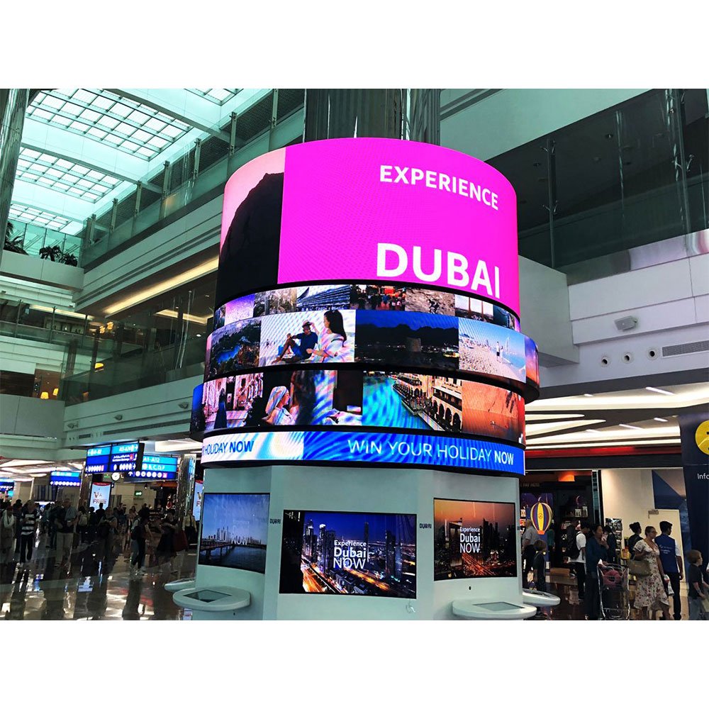 High Definition Cylindrical Soft Large Flexible Indoor Led Video Wall Display Screens P2.5