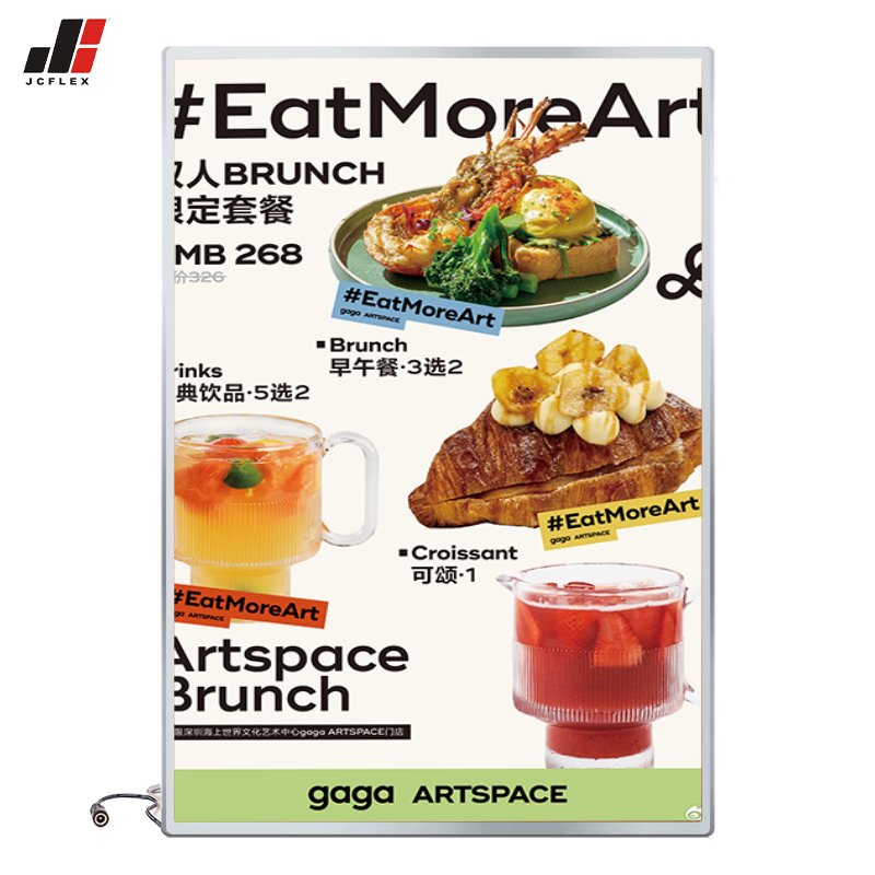 A1 A2 A3 A4 Open Ultra-Thin Aluminum Snap Photo Frame Light Box with Tempered Glass LED for Restaurant Menu Board Advertising