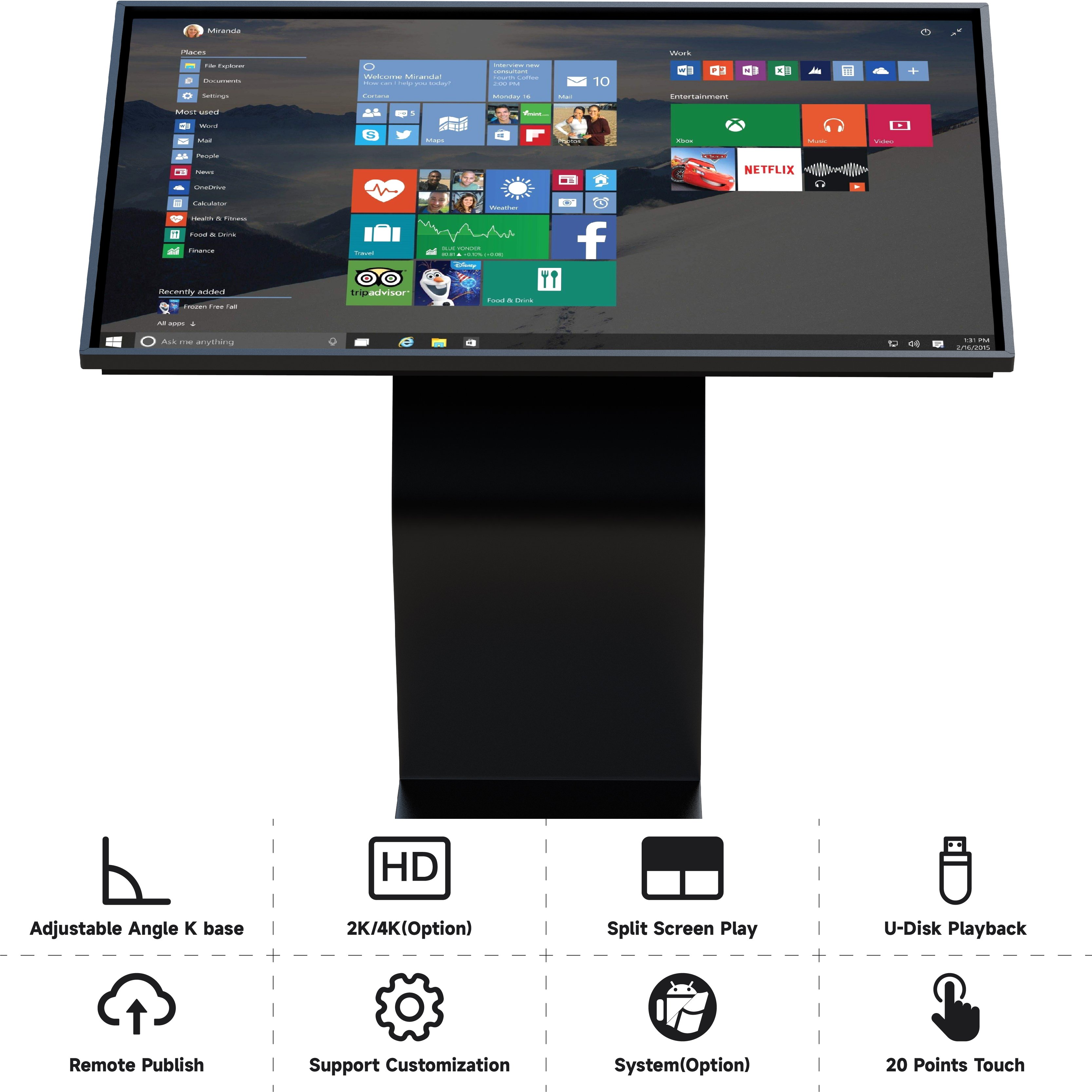 32 43 inch interactive touch screen windows OS LCD K-type bracket interactive kiosk