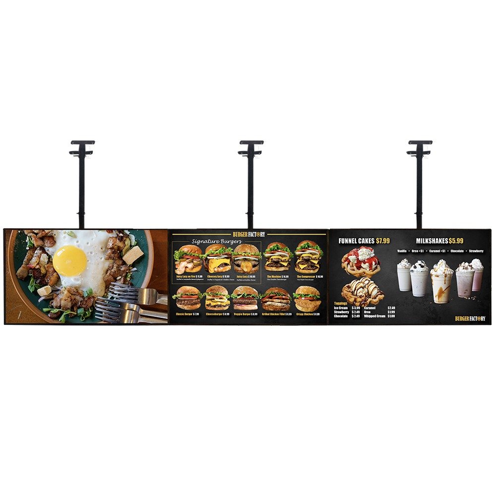 55-Inch Wall Mounted LCD Digital Signage Indoor Android Advertising Screen with SDK for Restaurant Fast Food Digital Menu Board