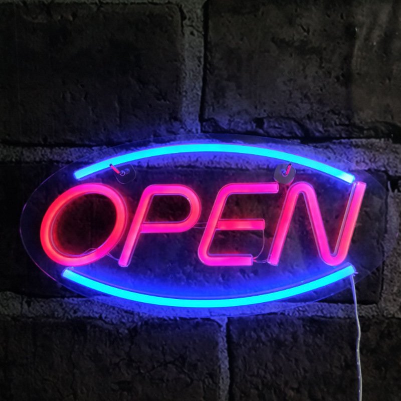 USB Powered Neon Led Open Signs Business Advertising Board for Bar Pub Hotel Coffee Shop Restaurant Game Room Wall Art NE001