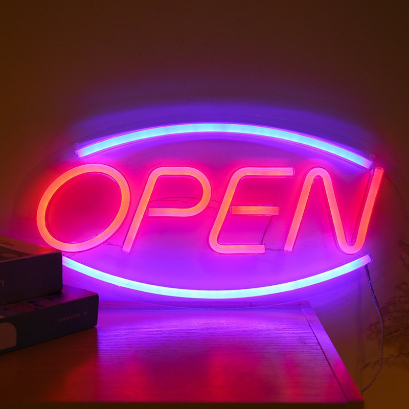 USB Powered Neon Led Open Signs Business Advertising Board for Bar Pub Hotel Coffee Shop Restaurant Game Room Wall Art NE001