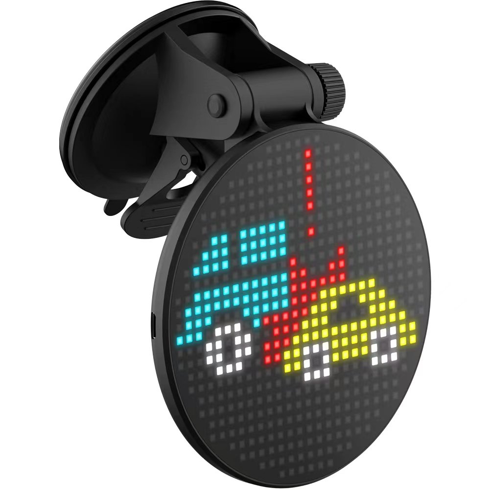 Remote Control Mini Led Sign Light Up Scrolling Smile Face Expressions Led Board Programmable Led E-moji Car Display