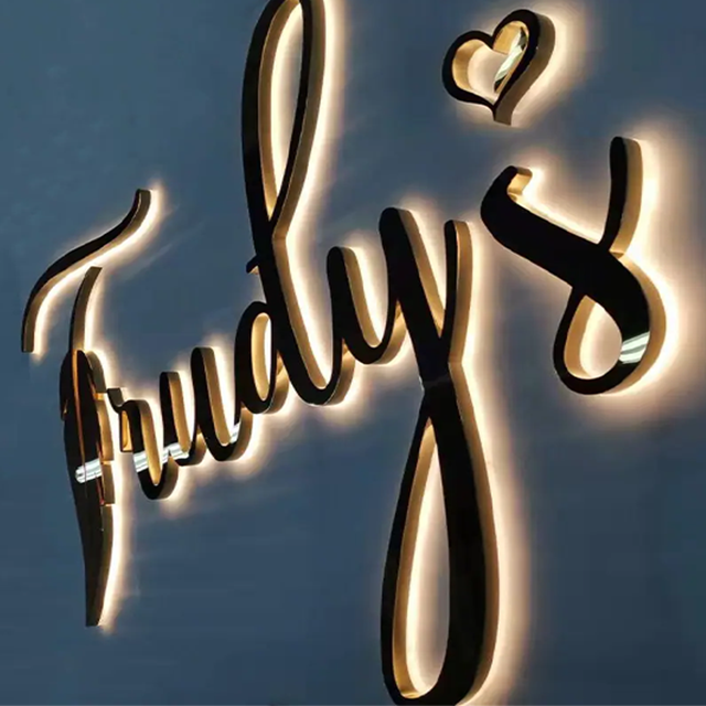 stainless steel mirror backlit 3d letter sign board led letter illuminate logo metal letter signboard led sign for business shop