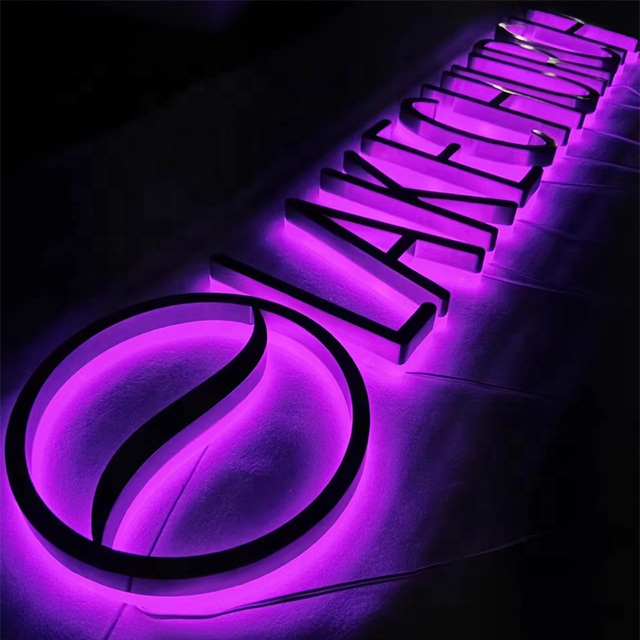 stainless steel mirror backlit 3d letter sign board led letter illuminate logo metal letter signboard led sign for business shop