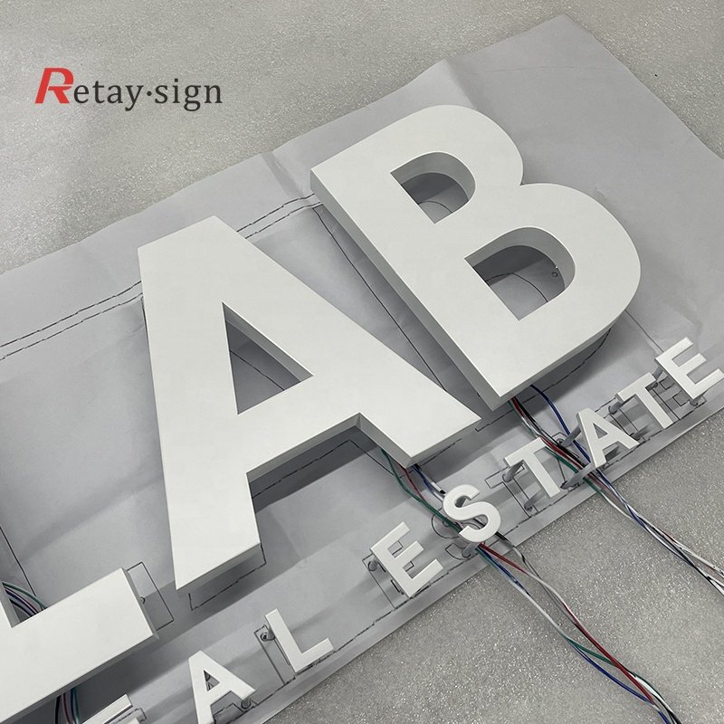 Advertising outdoor metal board signs custom led illuminated acrylic 3d backlit letters