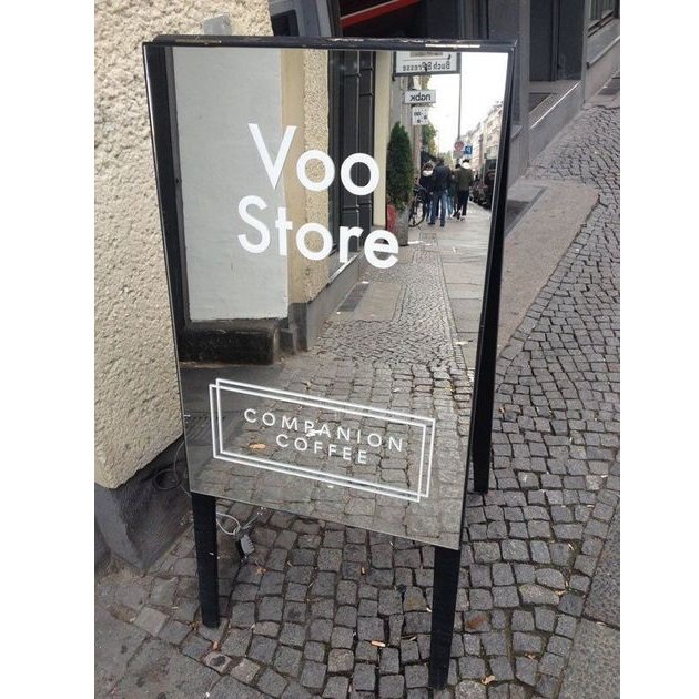Custom mirror stainless Steel A-frame Signage double side stand advertising board business sign outdoor