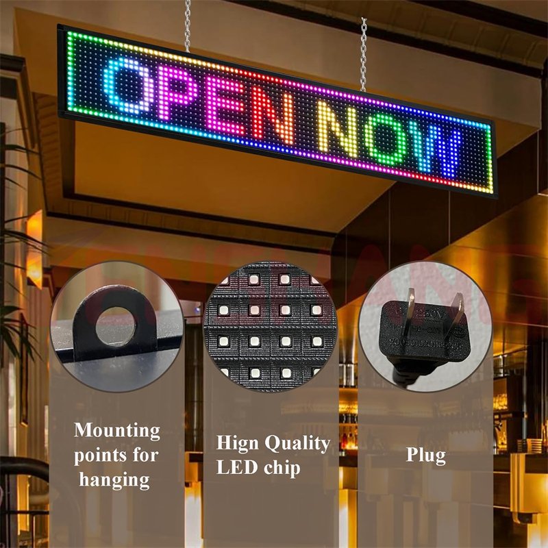 Custom Brand Restaurant Led Display Digital Screen Board Rgb Module Light Walls Advertising Letters Led Signage Outdoor Store