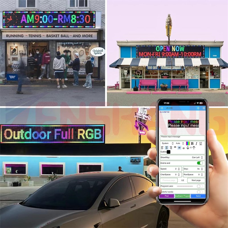 Custom Brand Restaurant Led Display Digital Screen Board Rgb Module Light Walls Advertising Letters Led Signage Outdoor Store