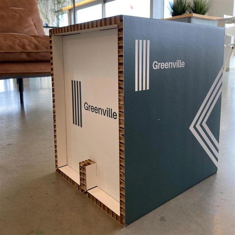 Modern Style Stackable Non Slip Portable Corrugated Paper Display Board Stand Recyclable Corrugated Cardboard Display