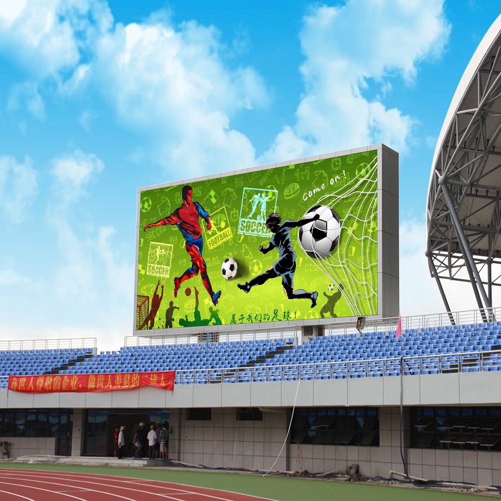 Football stadium perimeter led screen display