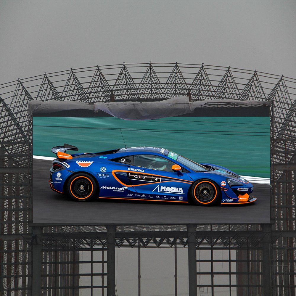 Football stadium perimeter led screen display