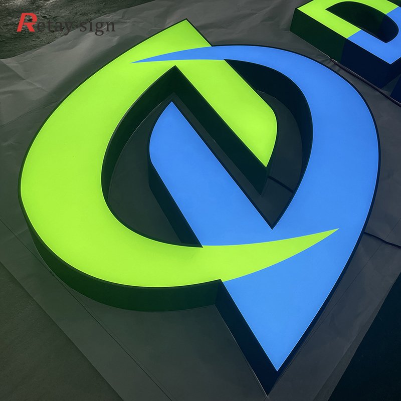 Storefront signs board outdoor advertising hanging illuminated front letters led light sign