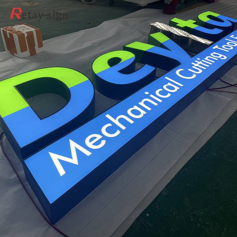 Storefront signs board outdoor advertising hanging illuminated front letters led light sign