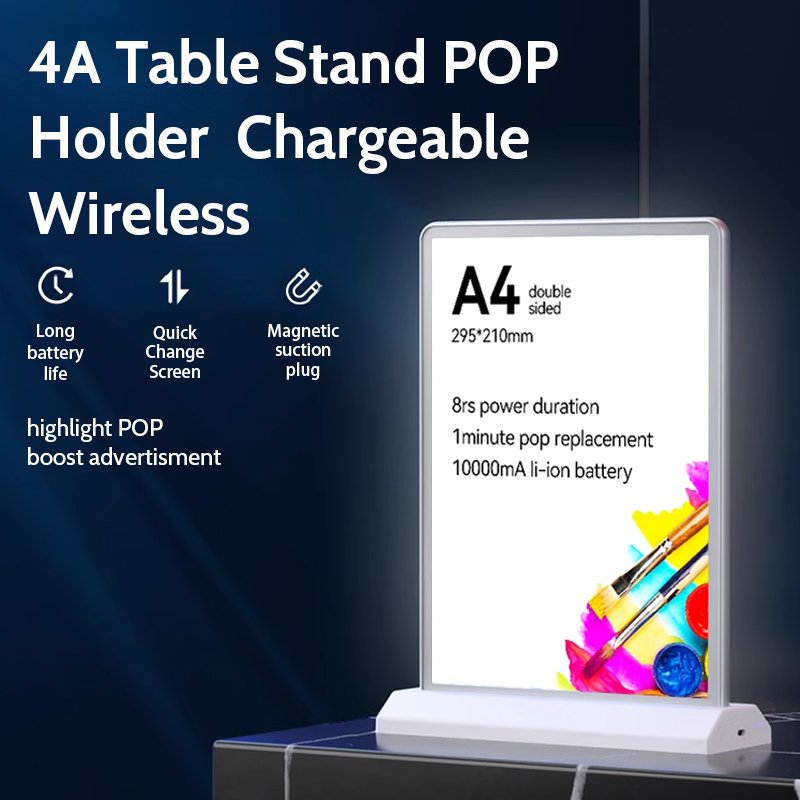Hot Selling LED menu board double side LED Light Box Premium Advertising Display Consumption Square A4