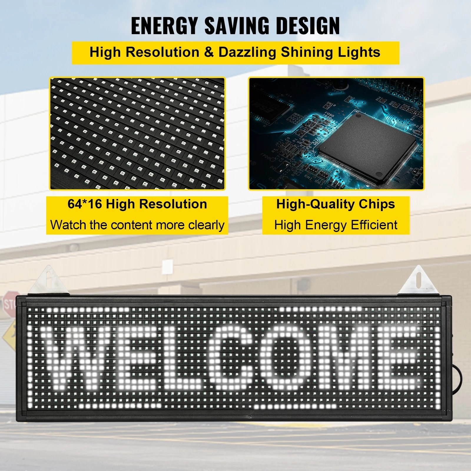 Led programmable Display P10 Sign With WiFi Control White Color Led Sign Scrolling Message Board for Business Store Bar Cafes