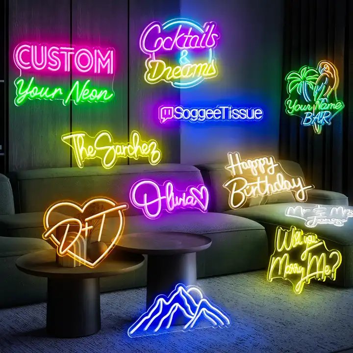 High Quality Custom Faux Plastic Acrylic Led Neon Wall Sign Rock Roll Beer Neon Light Sign Neon Sign Custom For Board