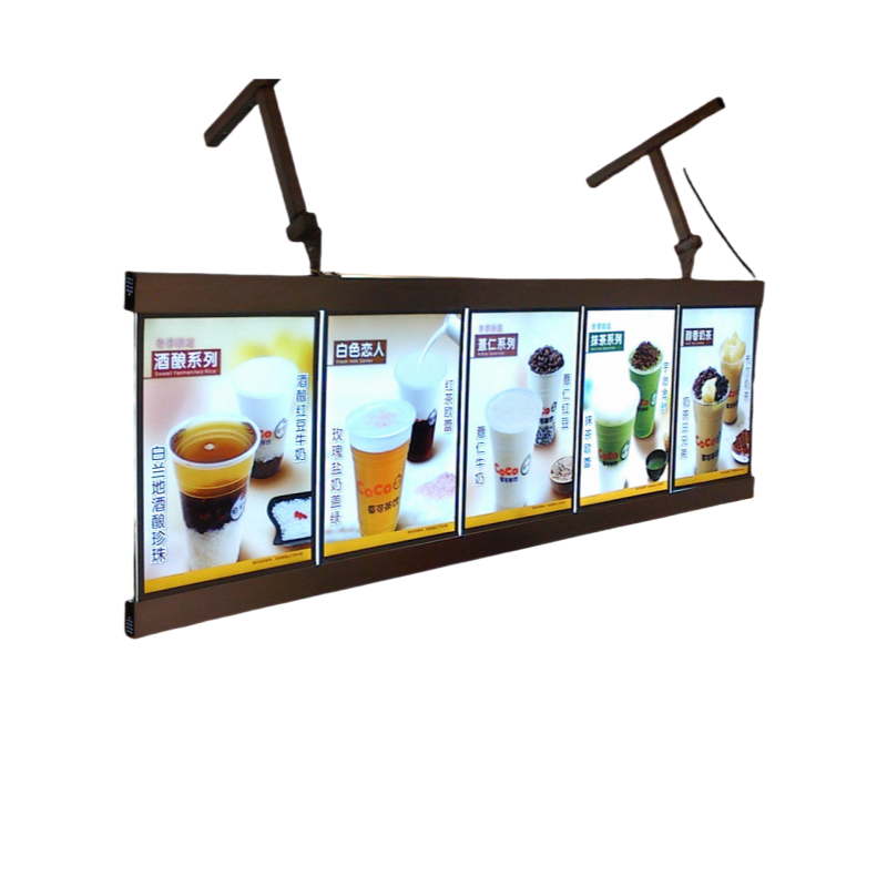 LED Power-saving Aluminum Frame Menu Board Tempered Glass Hanging Restaurant Shop Advertising Light Boxes