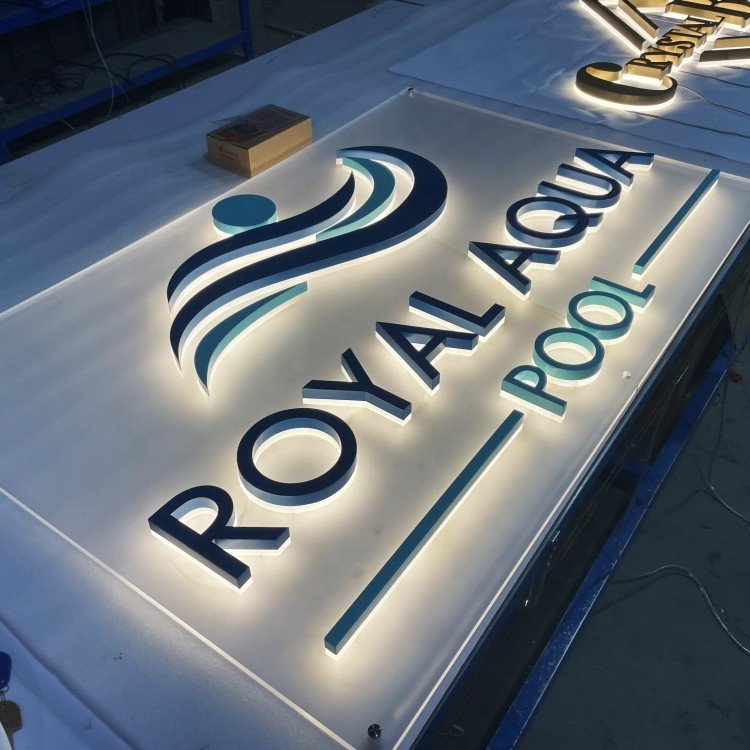 sign board exterior signage backlit push thru 3d acrylic sign logo custom led edge lit acrylic cut letter sign for store