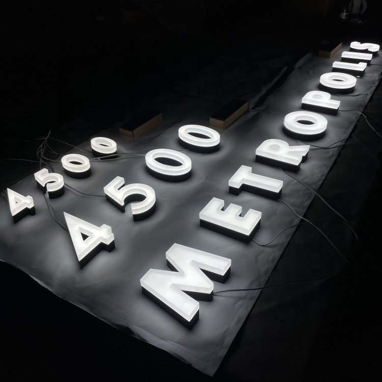 sign board exterior signage backlit push thru 3d acrylic sign logo custom led edge lit acrylic cut letter sign for store