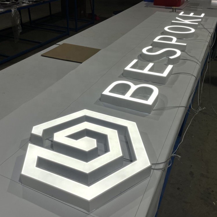 sign board exterior signage backlit push thru 3d acrylic sign logo custom led edge lit acrylic cut letter sign for store