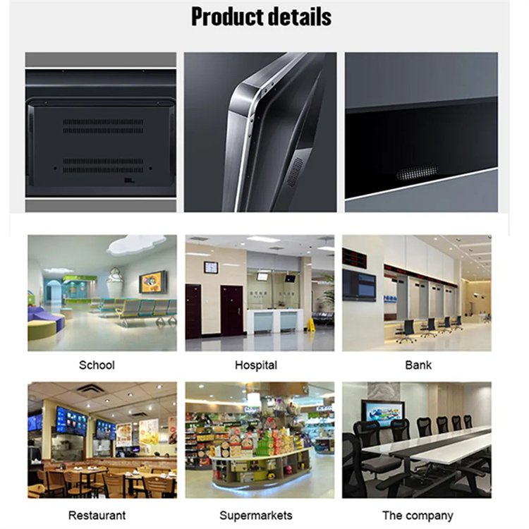55 Inch Wall Mounted Android Touch Screen Interactive Panel Digital Kiosk Machine Advertising Menu Board For Restaurant