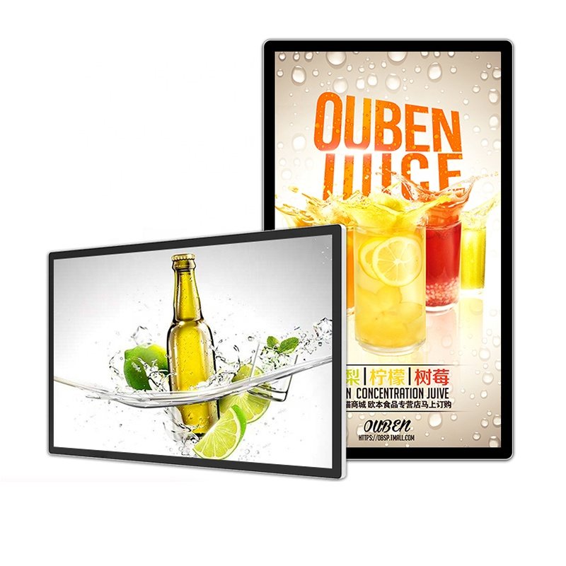 KU&SI 43 Inch Wall Mounted Digital Signage Menu Board Lcd Display Advertising Wall Mount Screen Indoor For Fast Food Restaurant