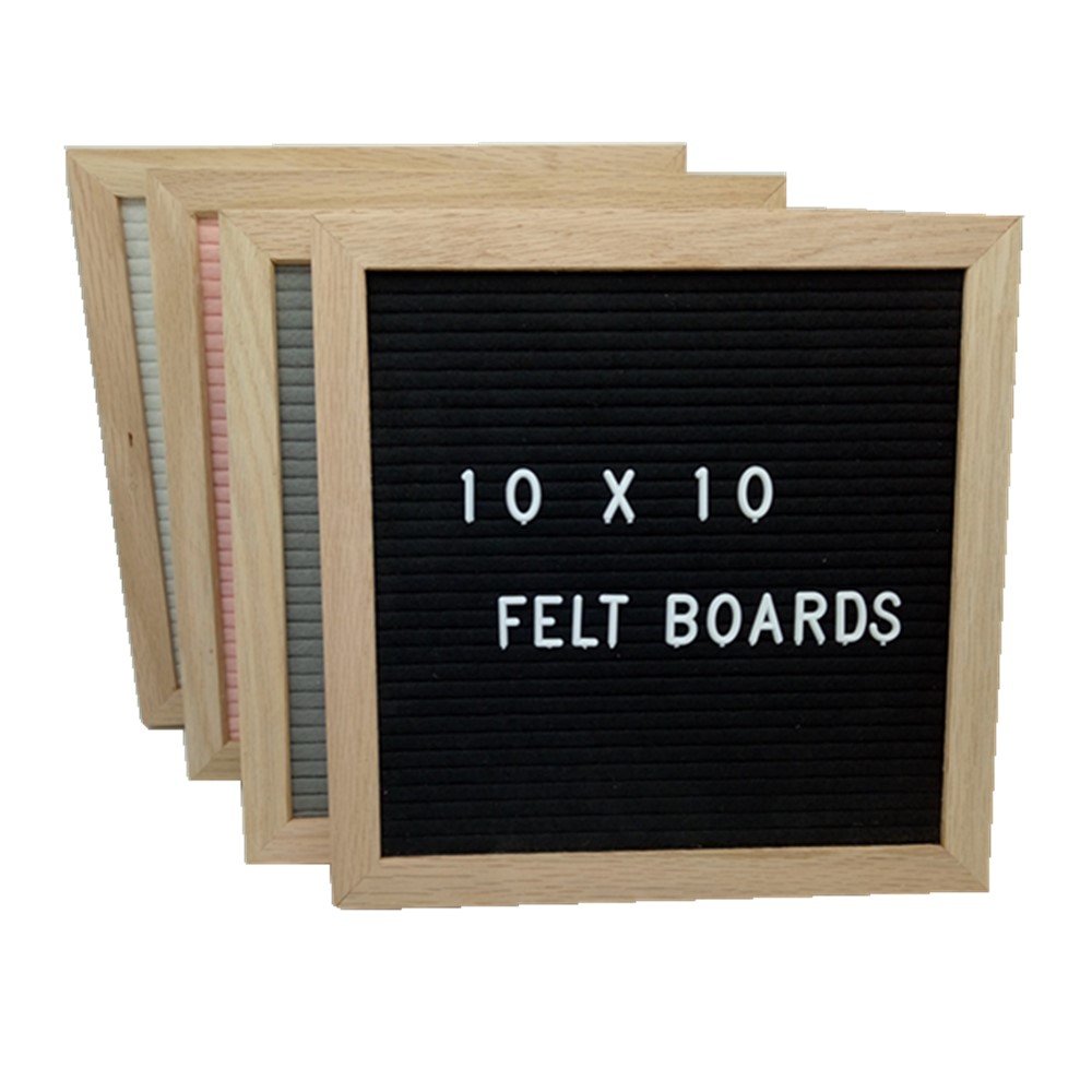 Amazon Hot Sale Rustic White Wood Frame Felt Letter Board Customizable 10X10 Big Letter Advertising Decoration