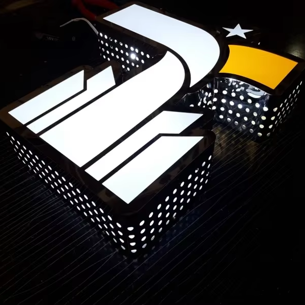 Outdoor Wall Led Channel Letters Logo Company Signage Led illuminated Hollow out glowing Sign Led Sign board For Shop Sign