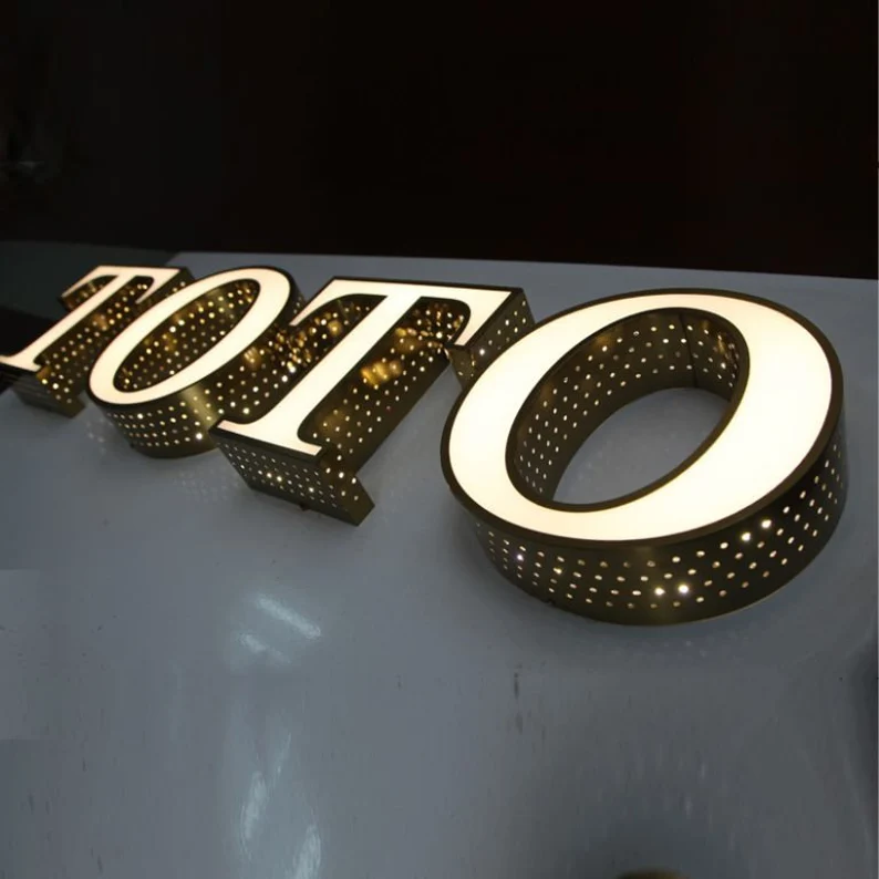 Outdoor Wall Led Channel Letters Logo Company Signage Led illuminated Hollow out glowing Sign Led Sign board For Shop Sign