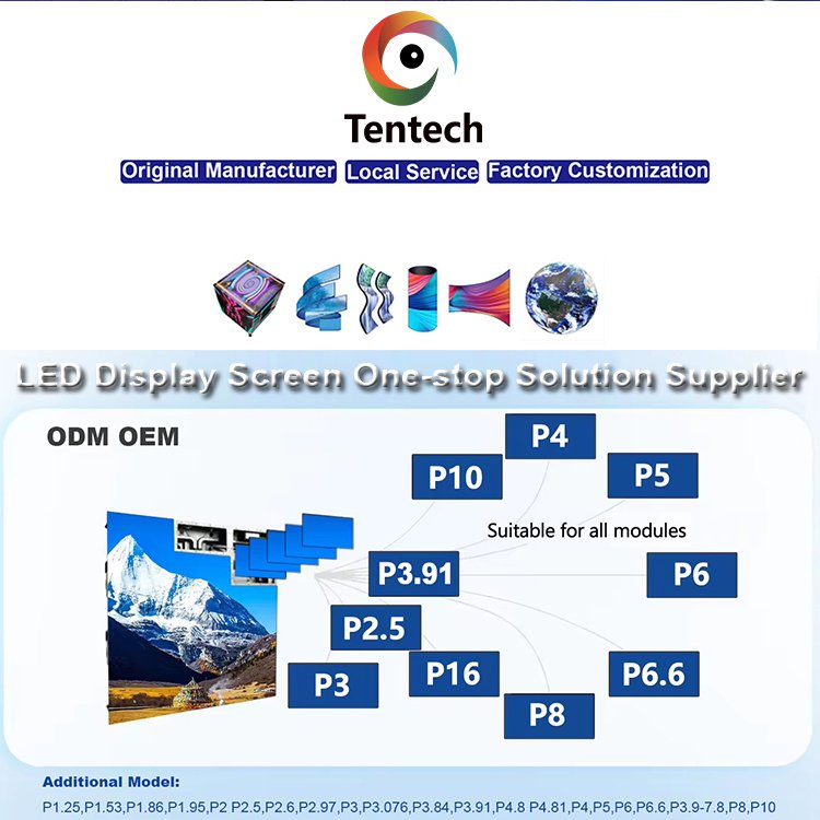 Tentech P3.91 Pantallas Poster Advertising Billboard Digital Signage Video Wall Videotron Panel Display 3.91 LED Screen Outdoor