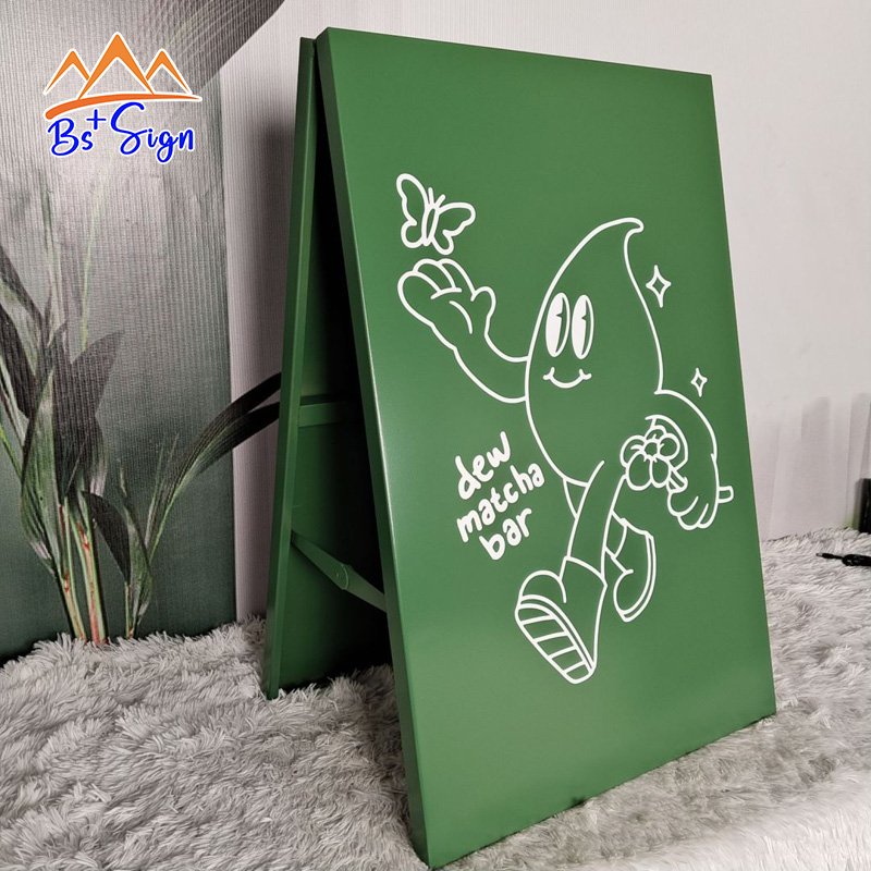 BS+ Custom Stainless Steel A Shape Floor Sign Stand Outdoor Advertising Boards Sidewalk Sign A Frame Sign