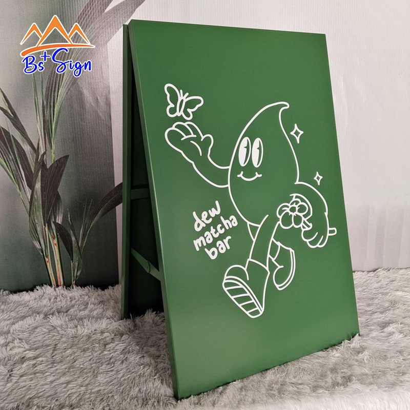 BS+ Custom A Board Floor Sign Stand Double Sided Folding Outdoor Advertising Boards Metal A Frame Sign