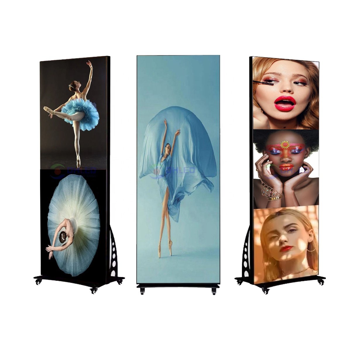 Wireless USB 4G P1.6 P1.8P2 P2.5 P3 Easy Moving Menu Board Shop Ground Support Standing Vertical Led Poster Display Screen Panel