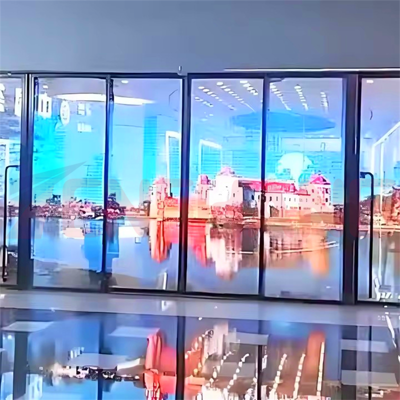 Outdoor Flexible Transparent Led Display Panel Adhesive Transparent Film Screen On Glass Window