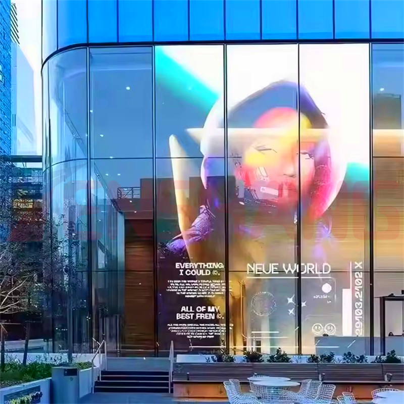 Outdoor Flexible Transparent Led Display Panel Adhesive Transparent Film Screen On Glass Window
