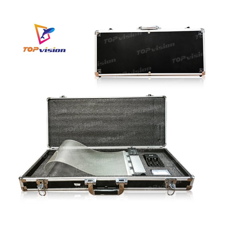 TOPvision Flexible Adhesive LED Transparent Film Screen Display on Glass Advertising Video Wall