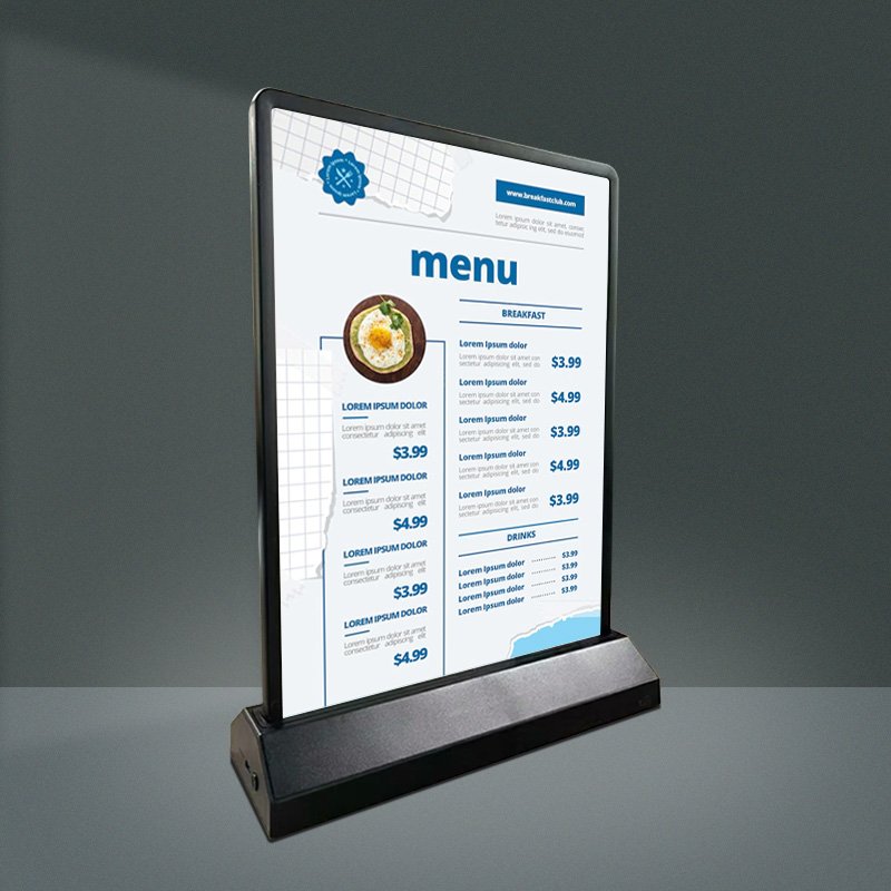 led light box sign battery powered desktop menu board rechargeable a4 led advertising light box