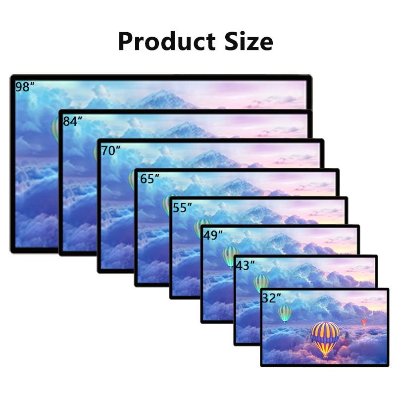 43 49 55 inch indoor 350 500 700 nits Wall mounted digital signage menu board LCD split screen display advertising wall screen