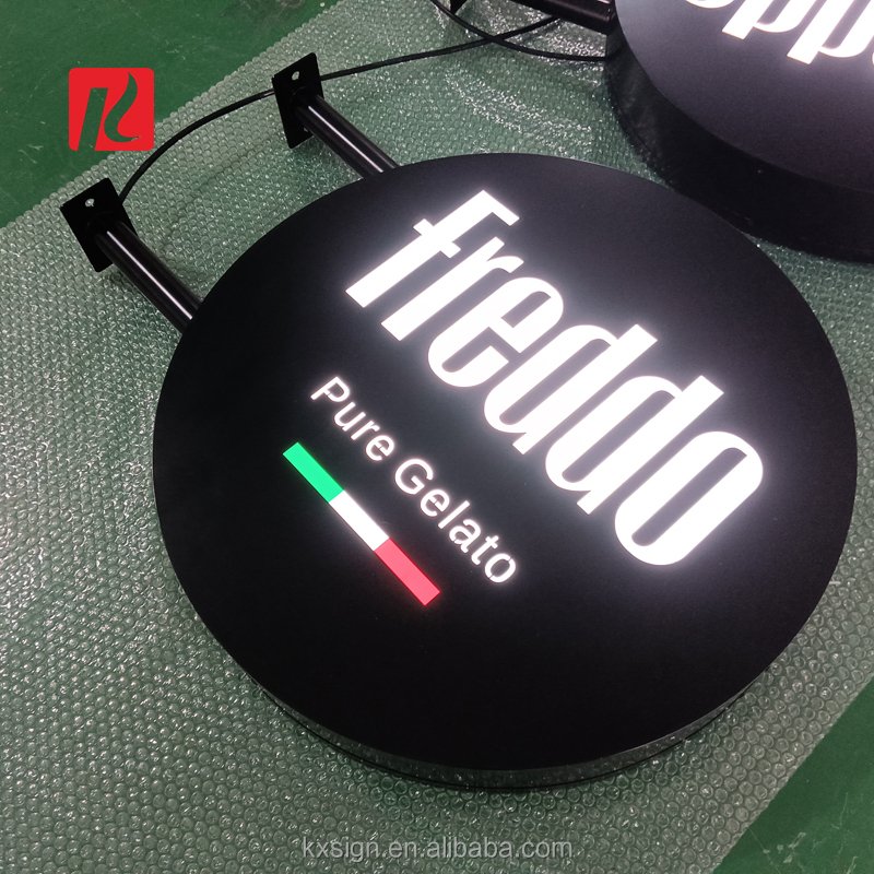 Kexian Custom Business Advertising Boards Outdoor Acrylic Light Box Sign Double Sides Advertising Illuminated Lightbox Signage