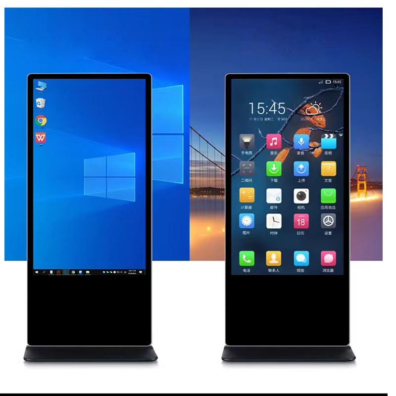 floor standing digital signage and displays white or black 32/43/55 inch Kiosk touch screens billboard with software