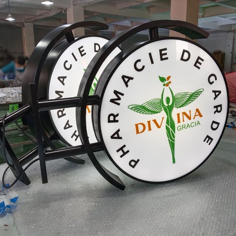 Kexian Custom Acrylic Double Sided Outdoor Light Boxes Advertising Name Boards for Shop Light Box