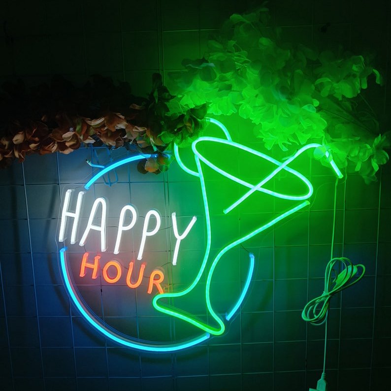 2024 LED Acrylic Decoration Holiday Hanging Board Shop Hotel Restaurant Coffee Company Used Neon Light Bar Signs