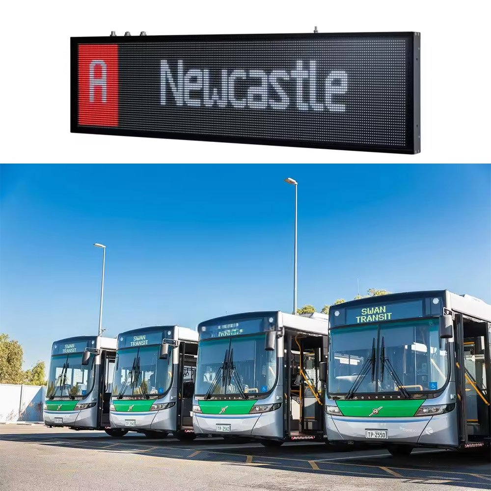 P5 Outdoor App Programmable Bus Station Broadcaster Led Display Screen Full Color Advertising Video Bus Rear Window Led Display