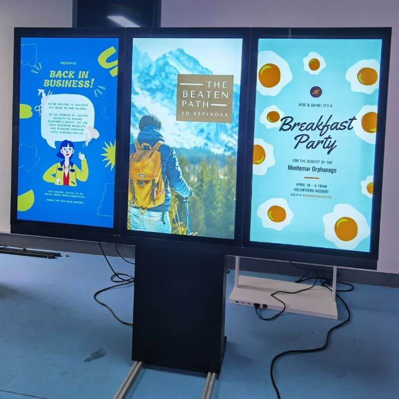 49 55 inch 3500 nits Outdoor Totem Single/Double/Triple/Multi screens Waterproof IP65 Digital Fast-Food Drive-Thru Menu Board
